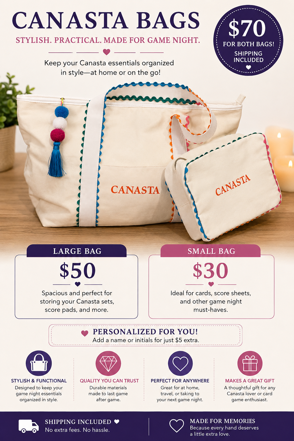 Canasta Tote and Inner bag