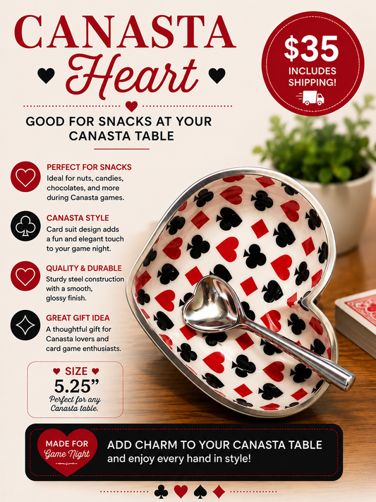 Canasta Theme Candy Heart Dish by Inspired Generations